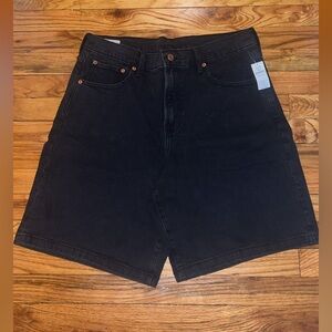 Gap 1969 High Rise Stride Bermuda Shorts 32 / 14R Dark Wash New $69